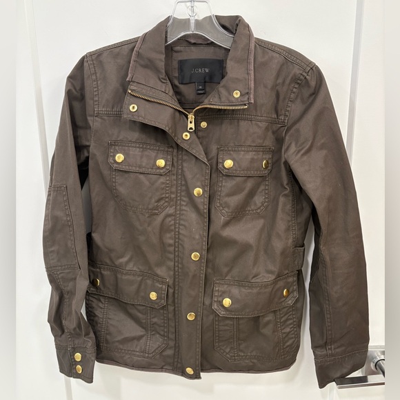J. Crew Downtown Olive Green Utility Waxed Field Jacket Size XS - Picture 3 of 16